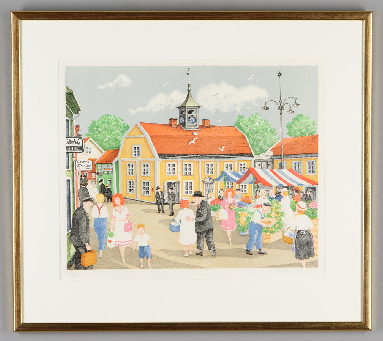 BERT HÅGE HAVERÖ. Motiv från Norrtälje, färglitografi, signerad och numrerad 9/260.