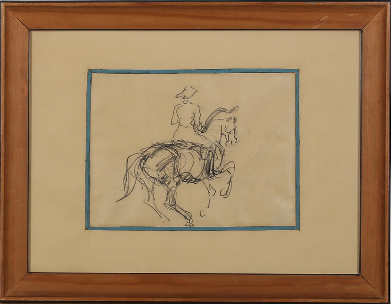 HJALMAR ASP. Anikten. Kolteckning. Signerad.