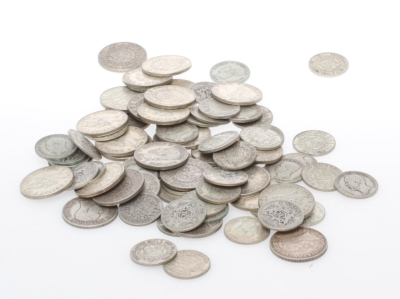 DIVERSE MYNT, mestadels svenska, total vikt 843 gram.