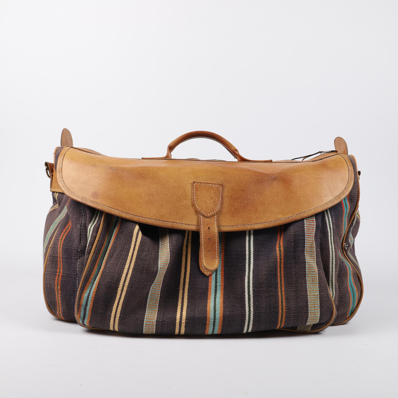 WEEKENDTASKE, læder/stof.