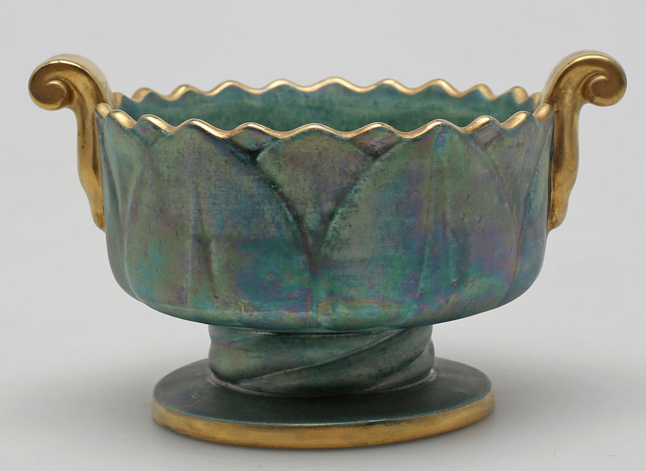 UPPSATSSKÅL PÅ FOT, flintgods, Josef Ekberg, Gustavsberg.