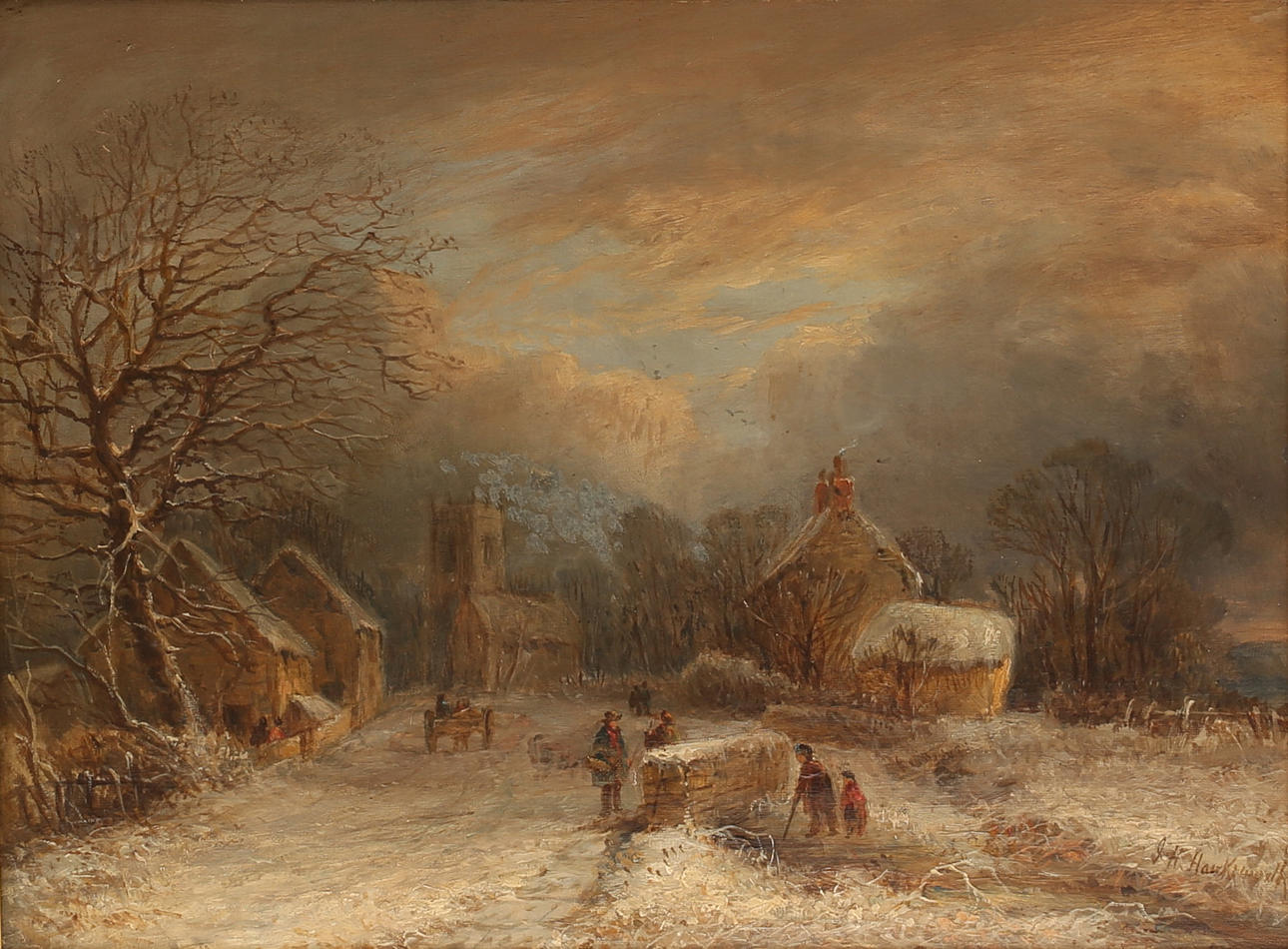 JOSEPH HASLAM HAWKSWORTH. Olja på duk, 
