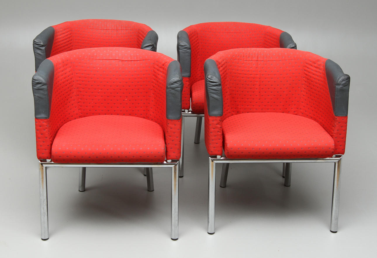 FÅTÖLJER, 4 st, Lammhults, 1990-tal.