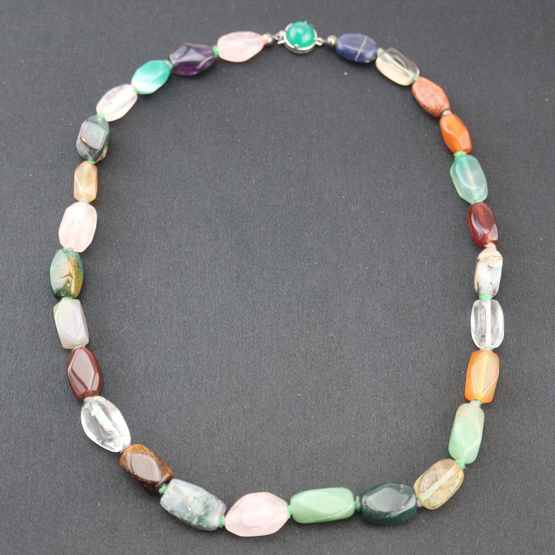 JK 8 VINTAGE EDELSTEIN COLLIER 835 SILBER.