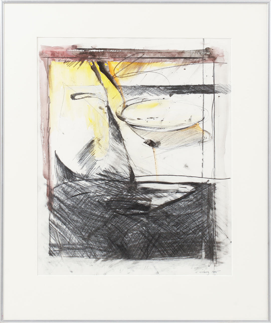BENGT WINBERG. Composition, mixed media, signed and dated 1985.