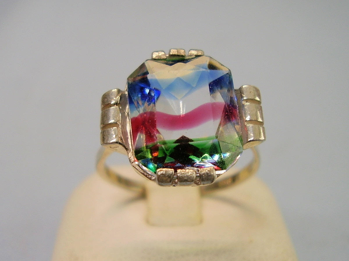 RHINE PEBBLE RING SILVER 935 ANTIQUE 1920.