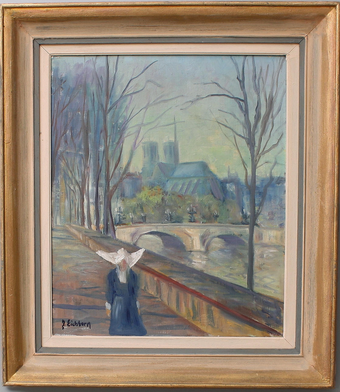 JACK EICHBORN. olja på duk, motiv från Paris, signerad J. Eichborn.