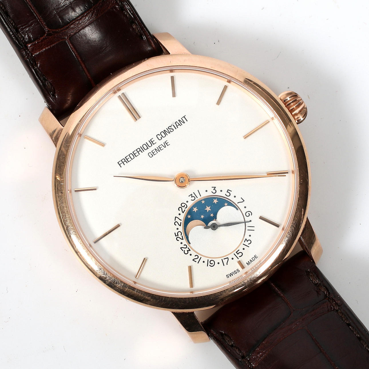 BRACELET WATCH, double, Frederique Constant Slimline Moonphase. 2015.