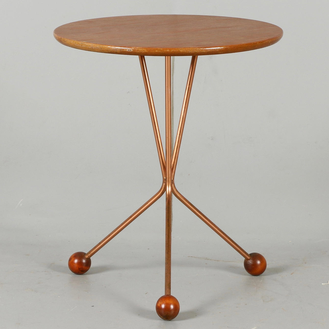 TABLE, teak, copper, "Albert's table", Alberts, Tibro, mid-20th century.