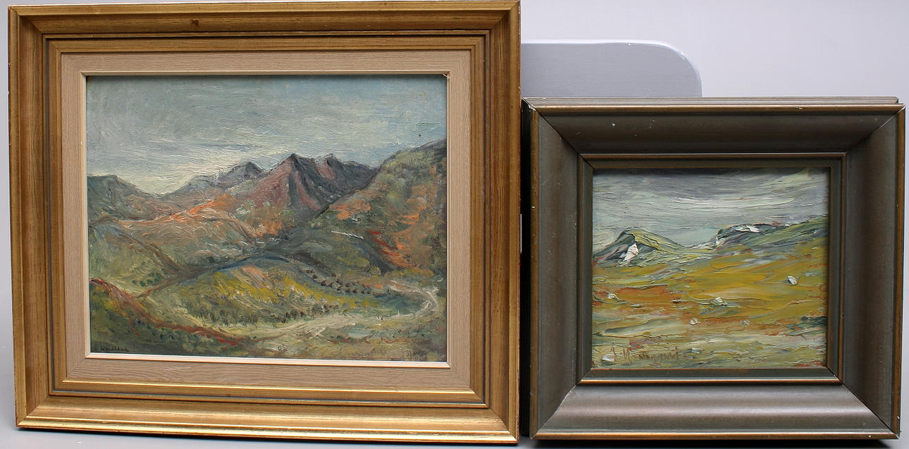 OIDENTIFIERADE KONSTNÄRER, olja på pannå, signerade.