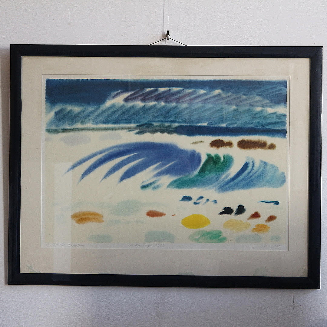 SIEGWARD SPROTTE. "FARBIGE WOGE" FARBLITOGRAFIE.