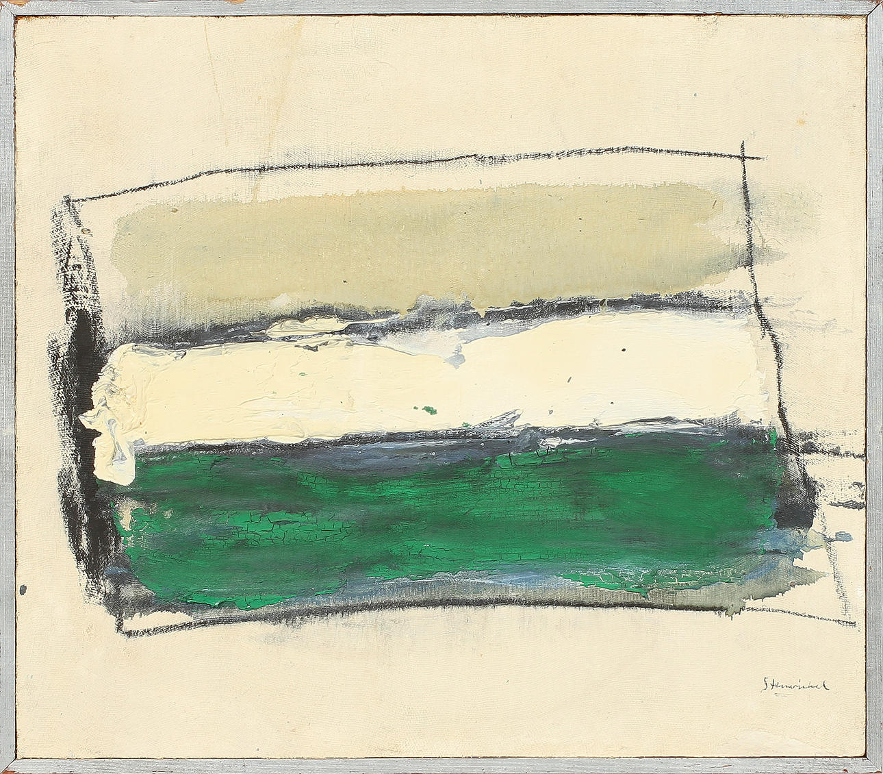 JAN STENVINKEL. Olja på pannå, signerad.