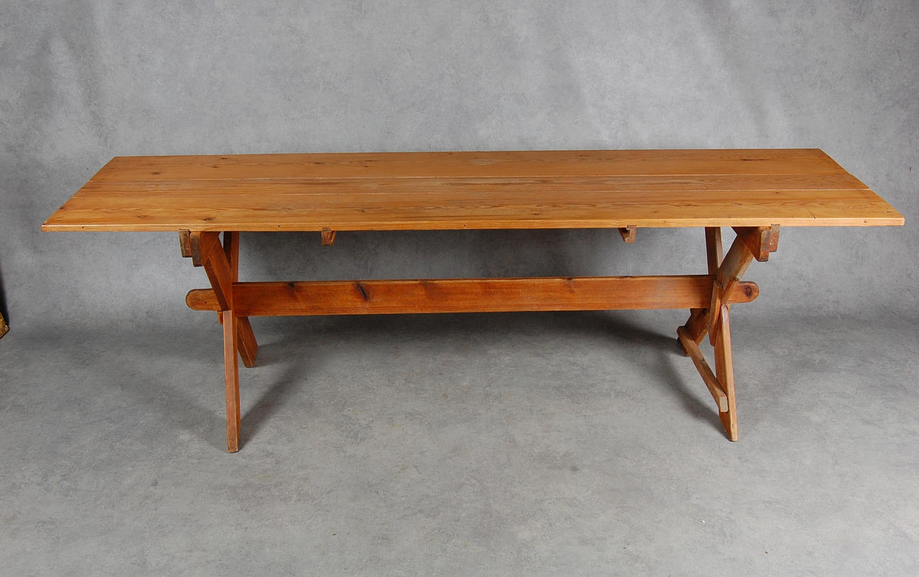 BOCKBORD, 1800-tal, proveniens, Nyborg / Kålsta skola, Håtuna, längd 236 cm.