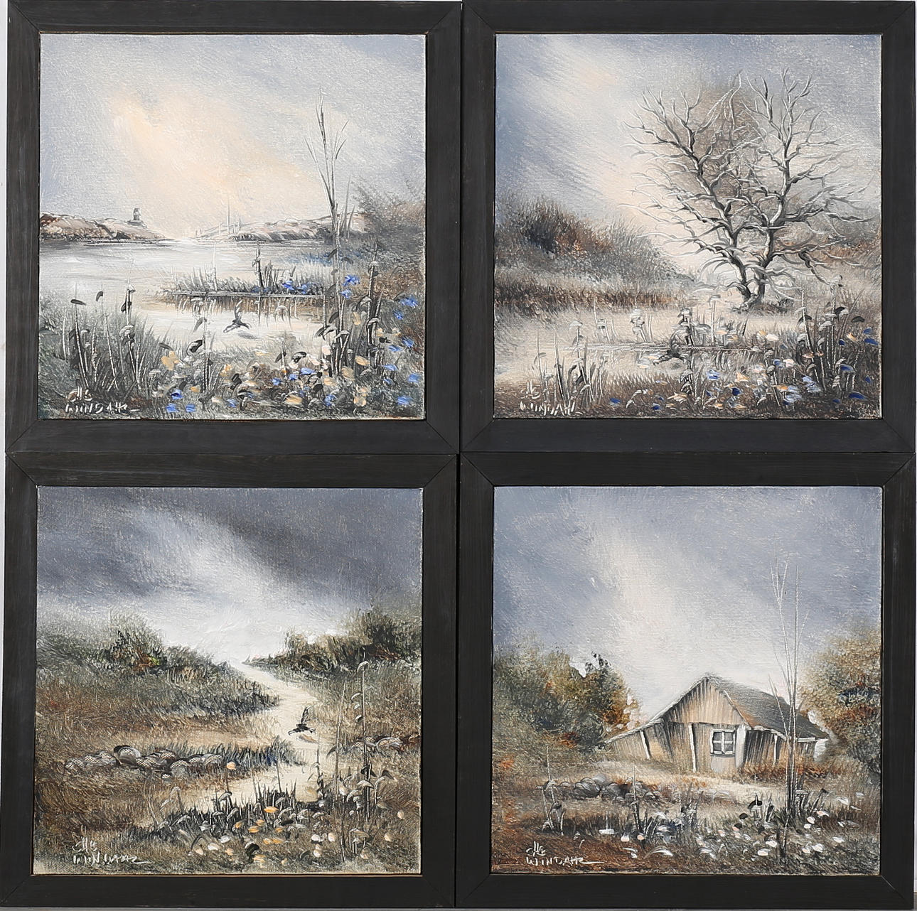 STEFAN WINDAHL. Landskap, 4 st, olja på duk, signerade.