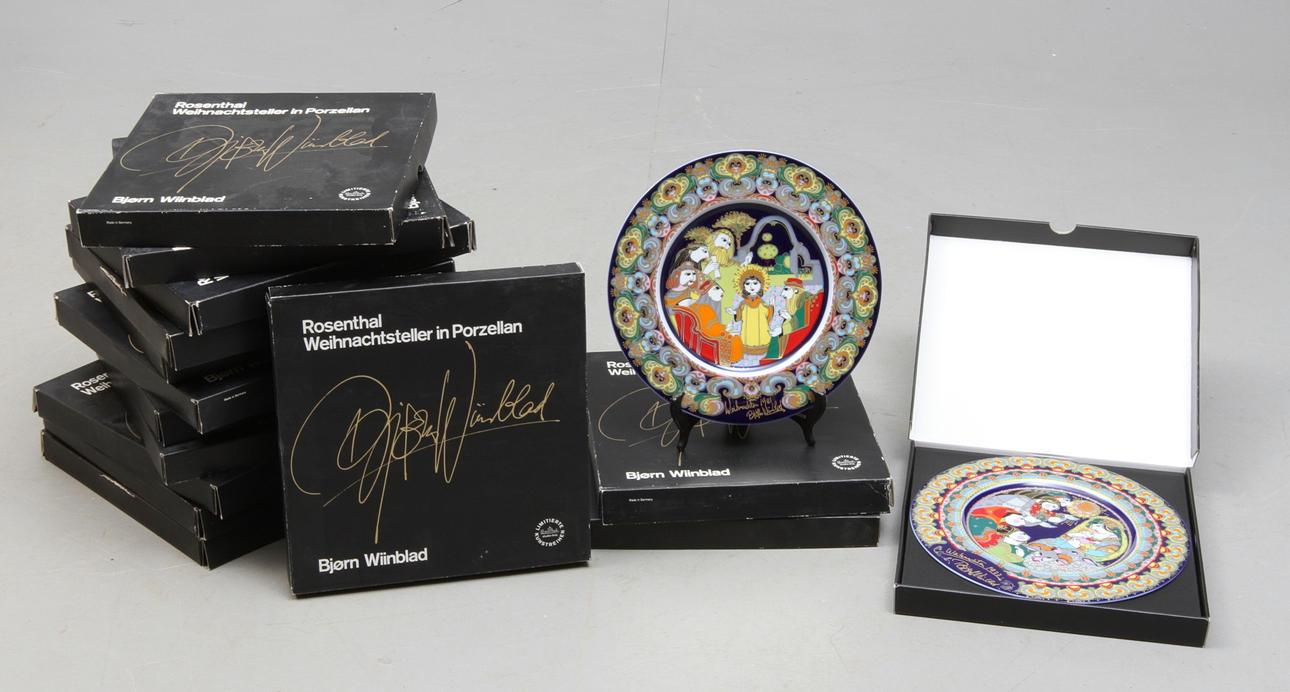 SAMLINGSTALLRIKAR; 15 st, porslin, design Björn Wiinblad, Rosenthal.