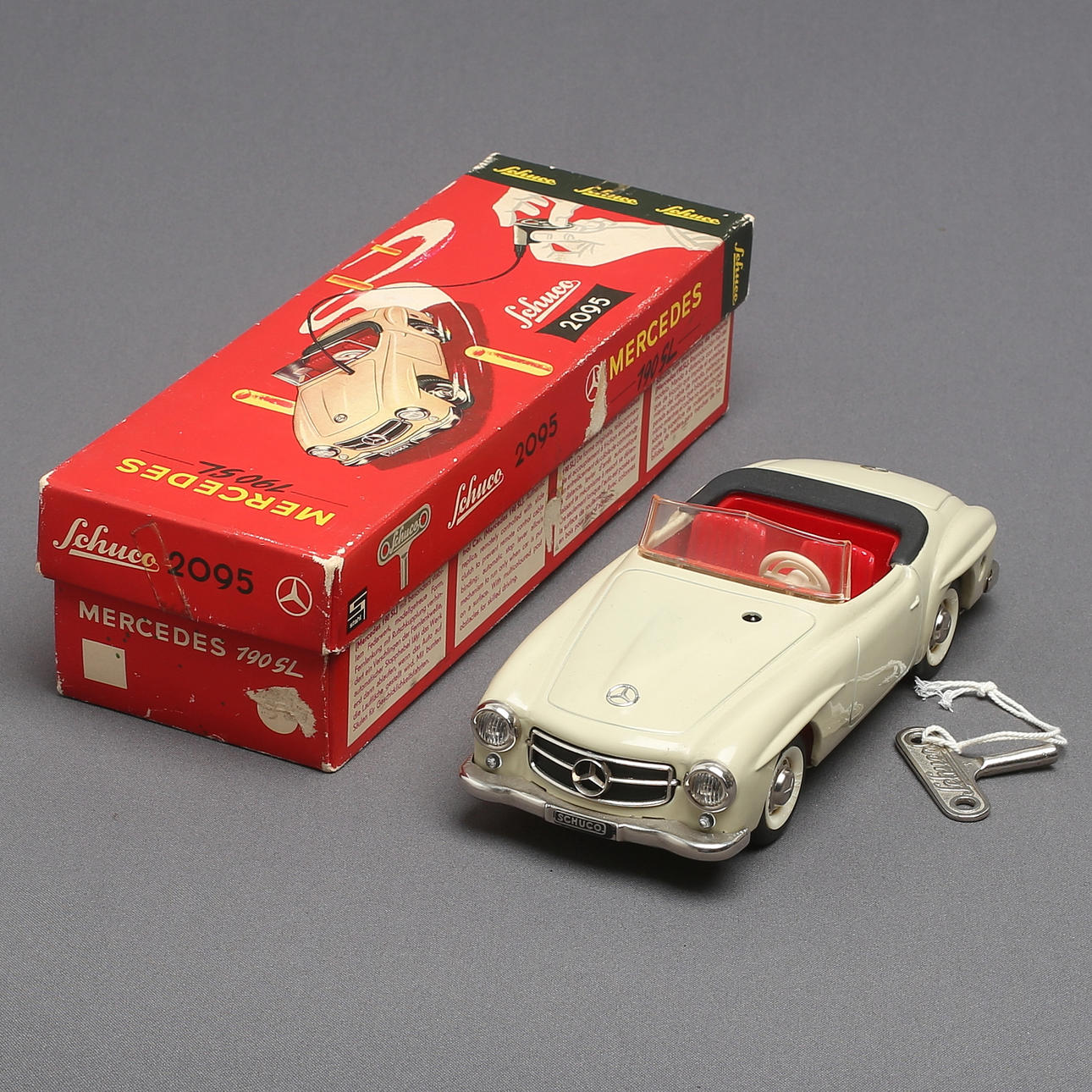SCHUCO 2095 Mercedes 190 SL, beige, clockwork, wire controlled
