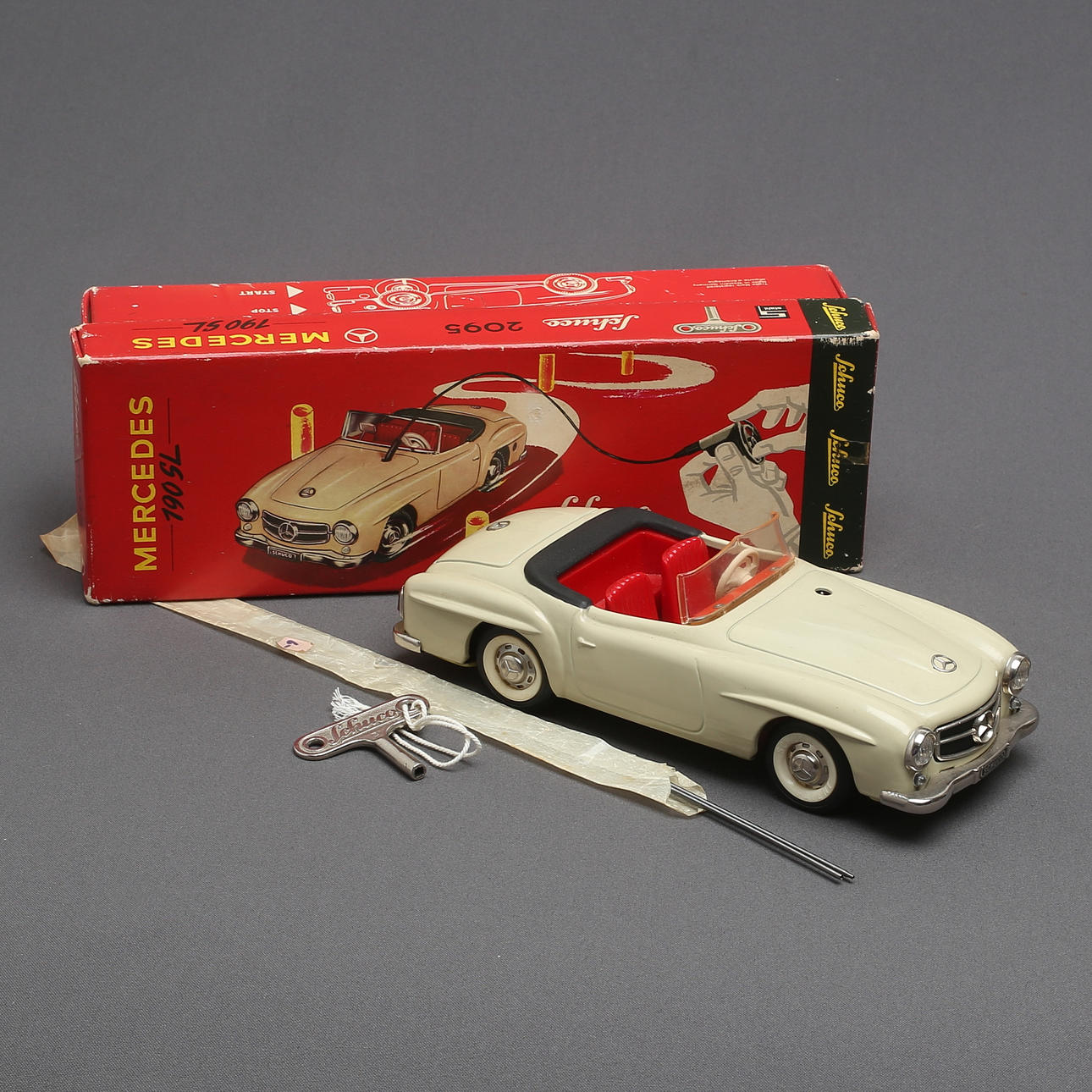 SCHUCO 2095 Mercedes 190 SL, beige, clockwork, wire controlled