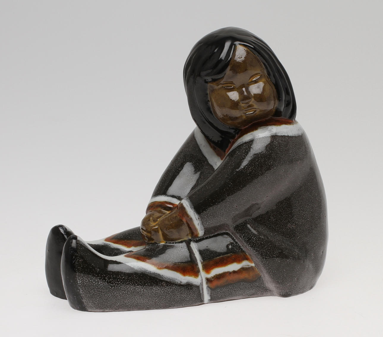 FIGURIN, stengods, "Eskimå", Vicke Lindstrand, Upsala Ekeby.