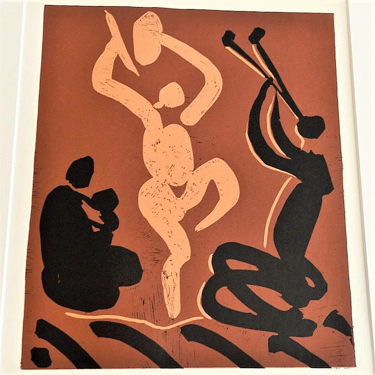 PABLO PICASSO. Orginal Farblinolschnitt, 1962.