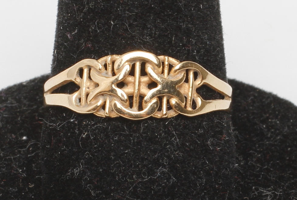 RING X-LÄNK, 18k guld, vikt ca 1,7 gr.