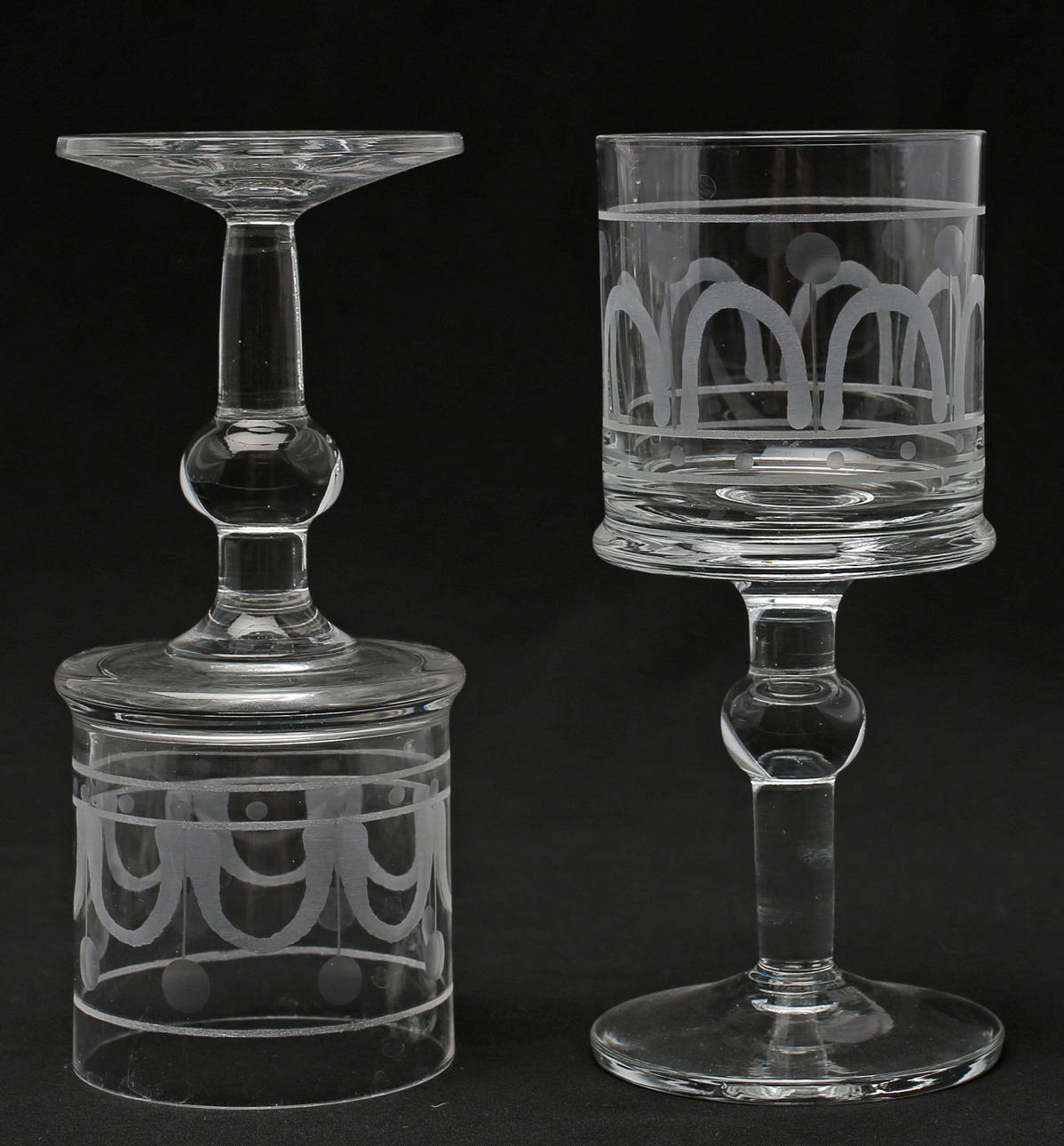 VINGLAS, 6 st, glas, Husar, Bertil Vallien, Boda Åfors.