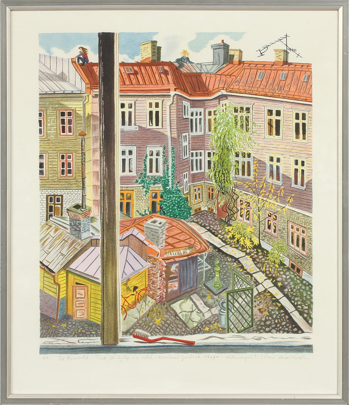 MONA HUSS WALLIN, färglitografi, sign, P.T.
