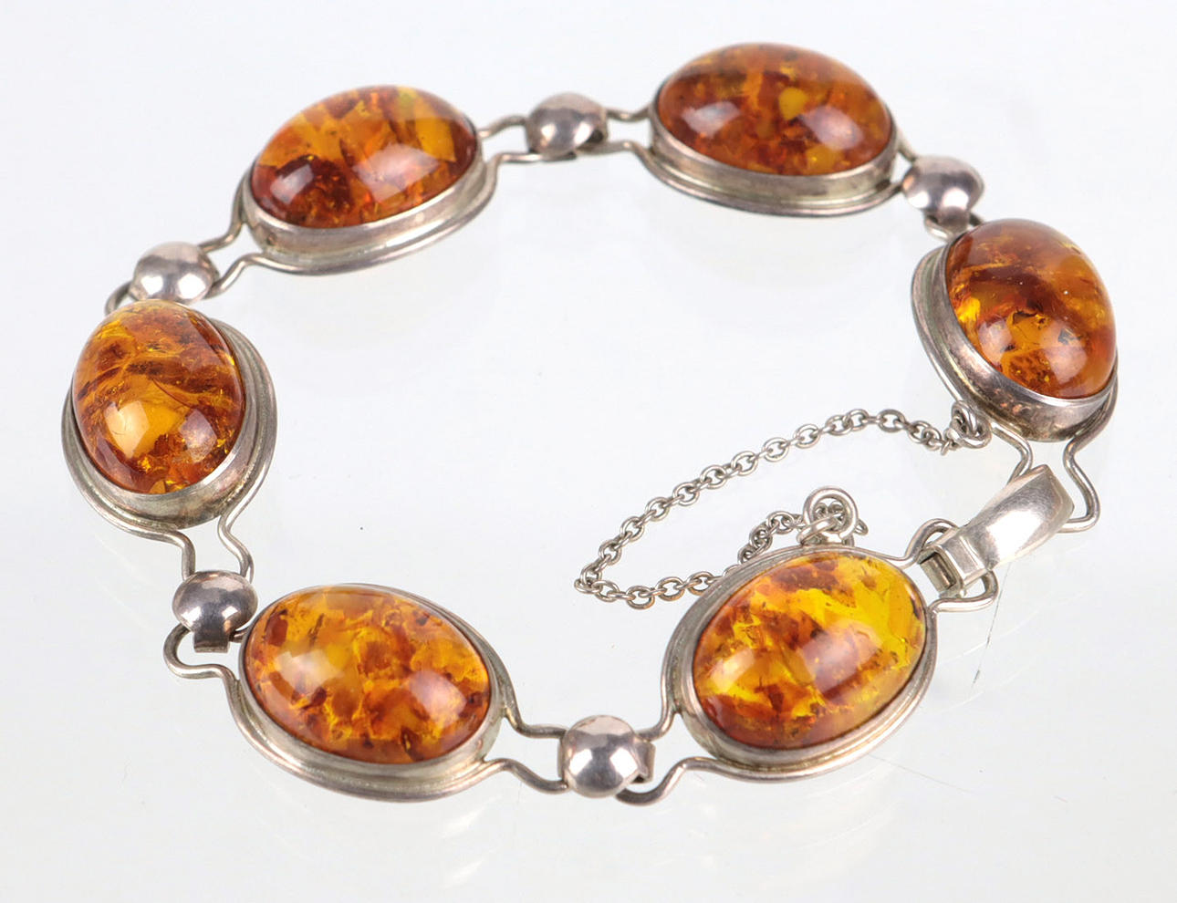 PULSERA DE ÁMBAR, PLATA 835.