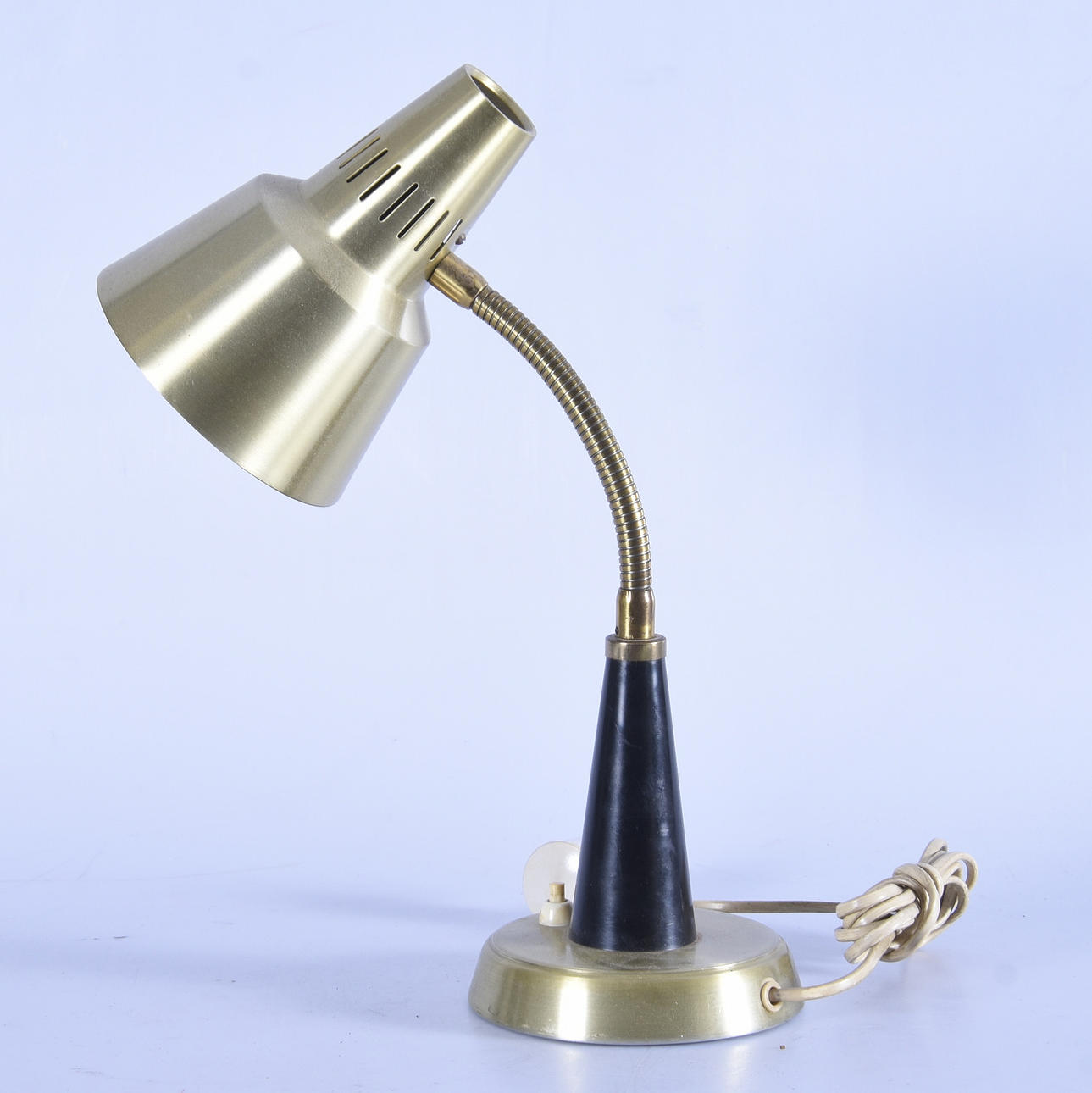 TISCHLAMPE, gelbes Metall, GEM.