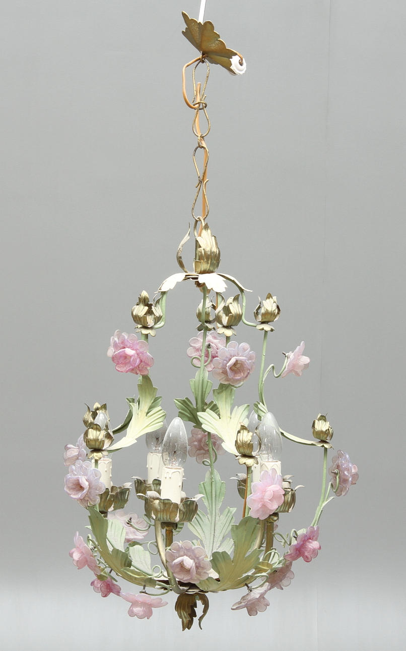 TAKLAMPA, med fem ljuspunkter, 1900-tal.