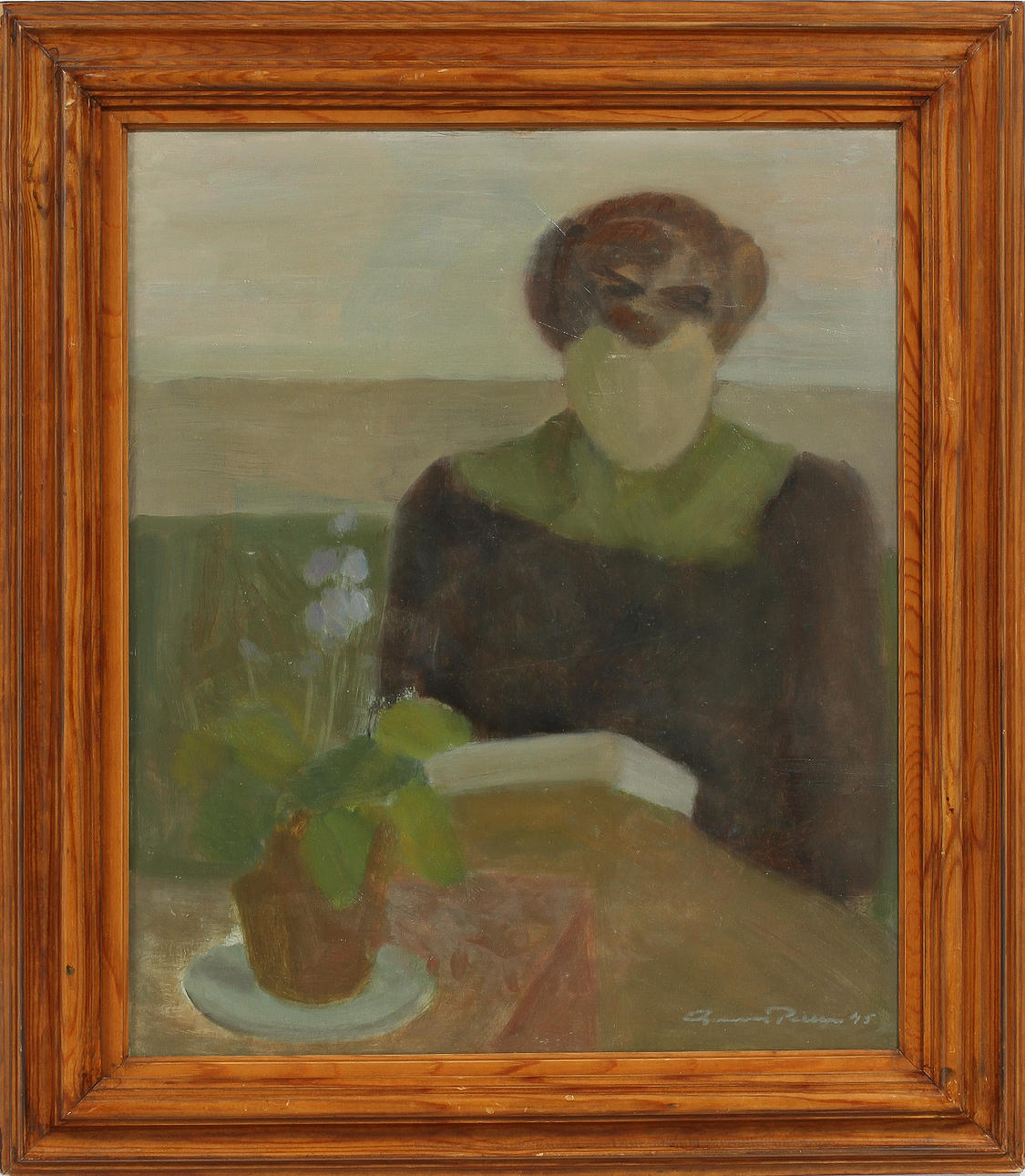 GUNNAR PERSSON. Olja på pannå, signerad 45.