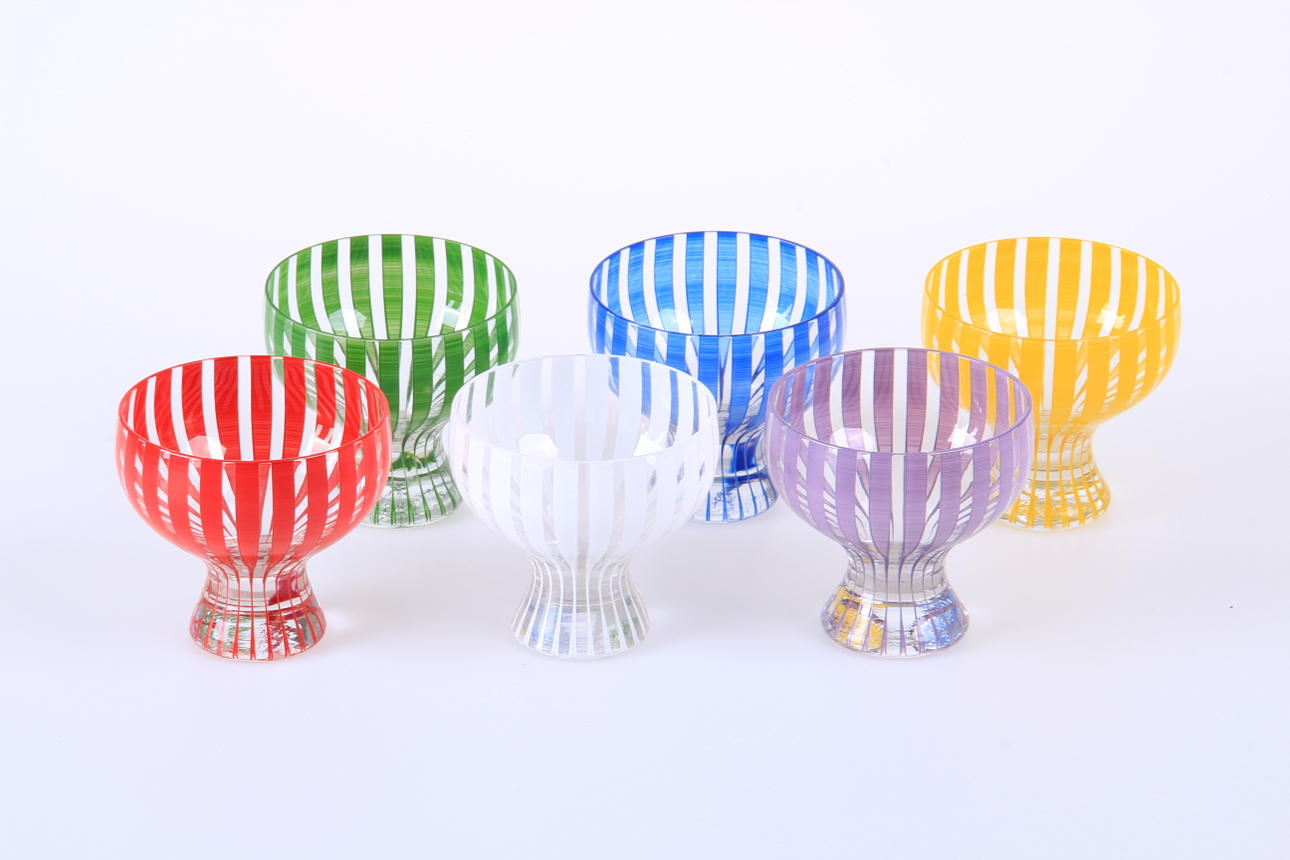 DESSERTSKÅLAR, "Strikt", Bengt Orup, 6 st, Johansfors.