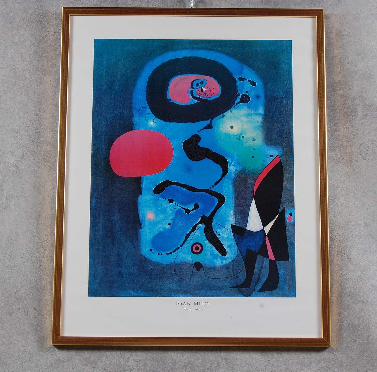 JOAN MIRO. plansch, " The red sun ".