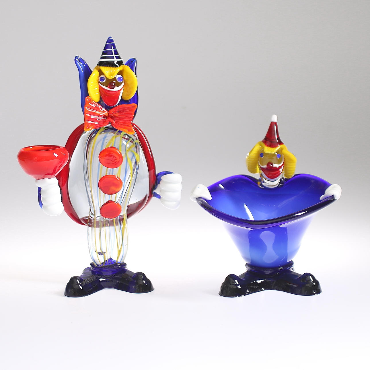FIGURINER 2 st, glas, Murano, 1900-talets andra hälft.