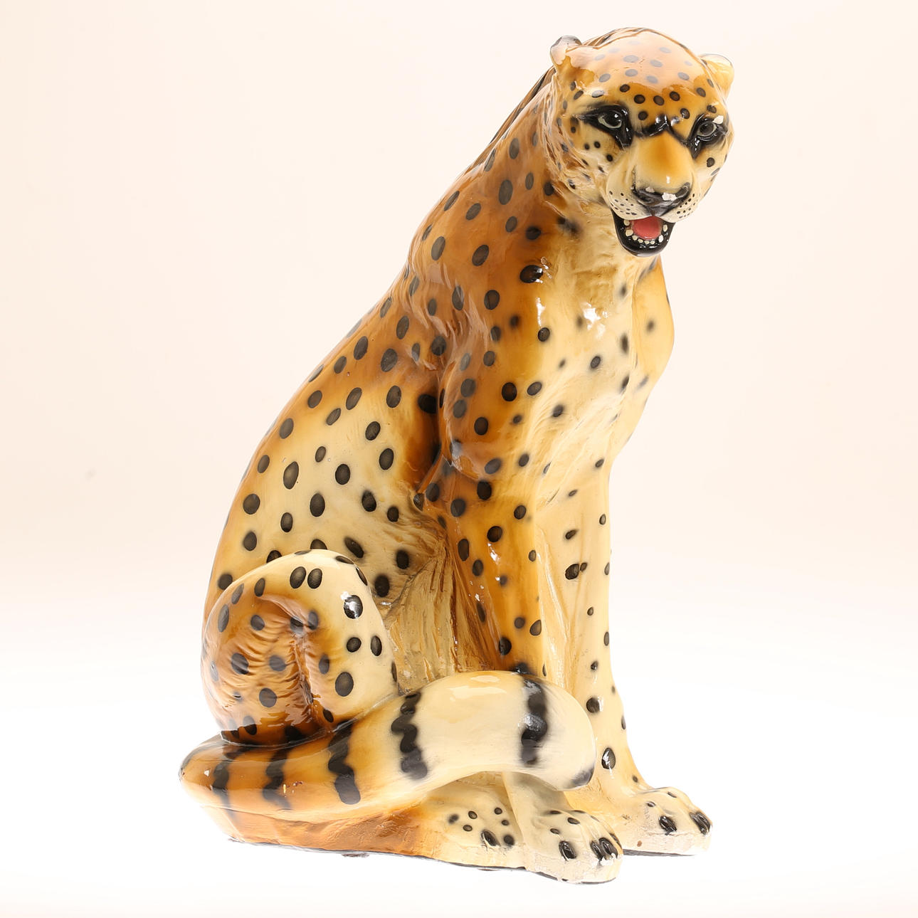 FIGURA DE SUELO, cerámica, leopardo.