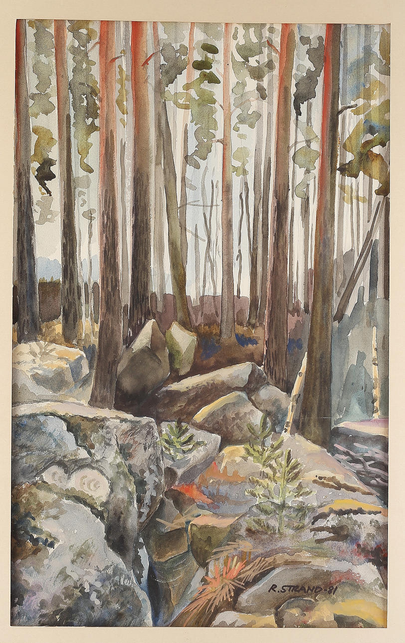 RUNE STRAND. Aquarell, signiert, datiert - 81.