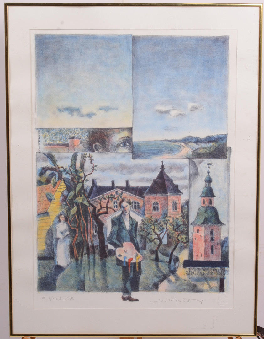 JUSSI TAIPALEENMÄKI. Halmstad. Lithograph.