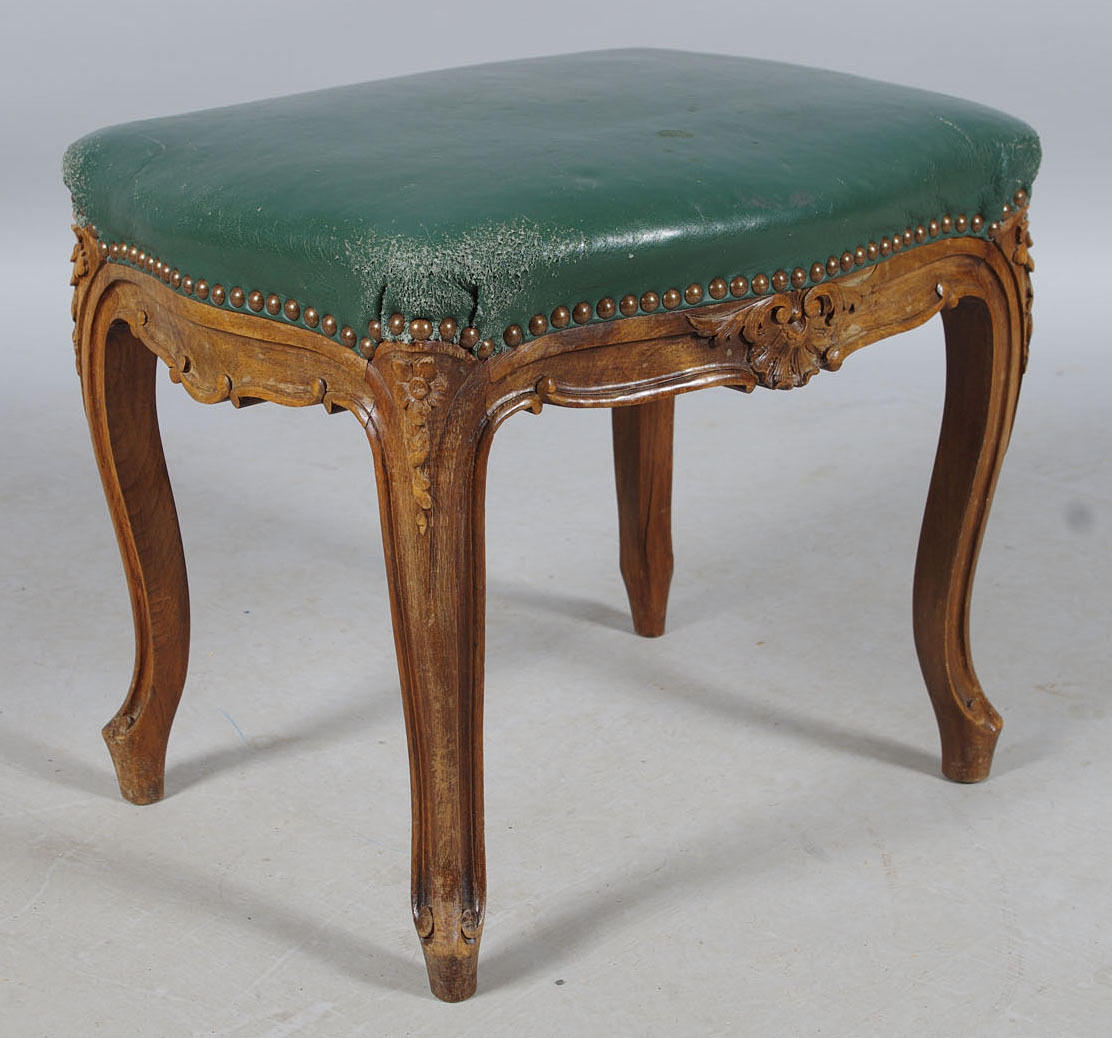 PALLET, mahogany / green leather, rococo style.