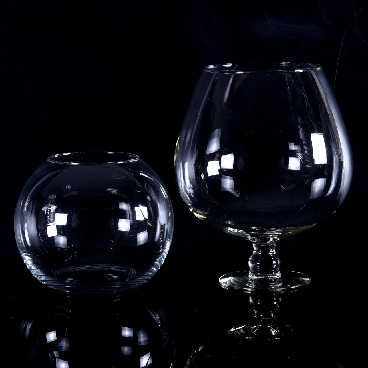 COGNACSKUPA SAMT SKÅL, glas, 1900-tal.