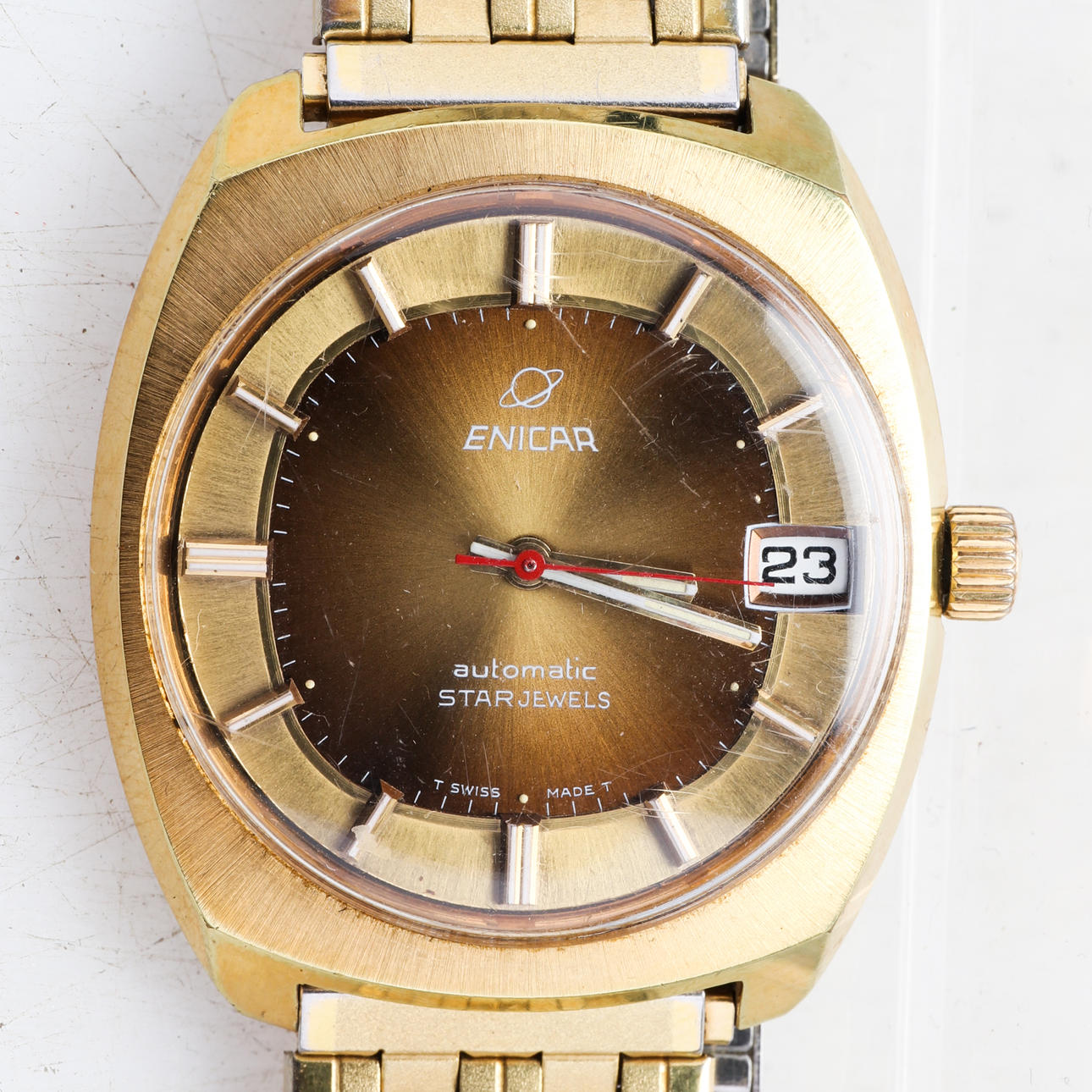 ARMBANDSUR, Enicar,automatic,Star jewels.