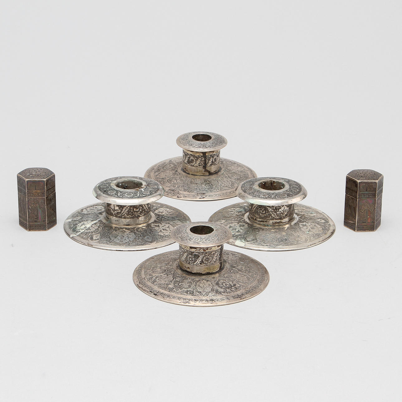 SILVER, 6 delar, troligen Iran, ca 550 gram.