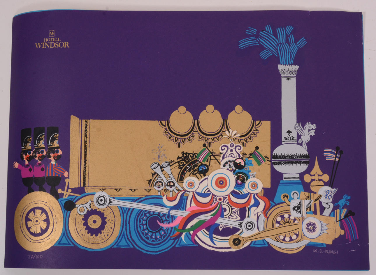 K. S. RINGI. Hotell Windsor. Tåg. Litografi.