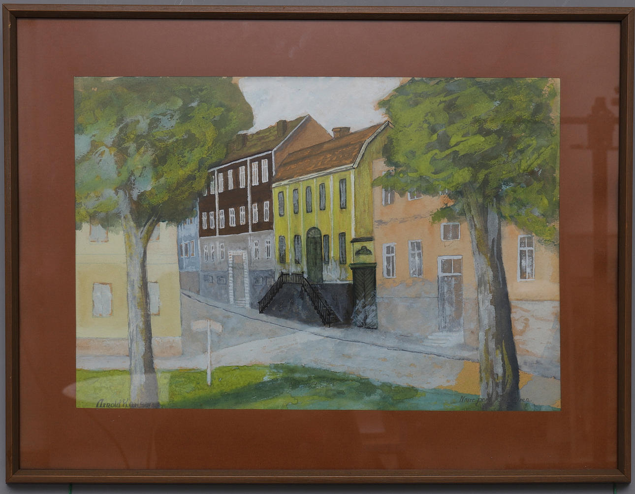 ARNOLD KARLSON. watercolour, ''Norreport Karlshamn'', signed.