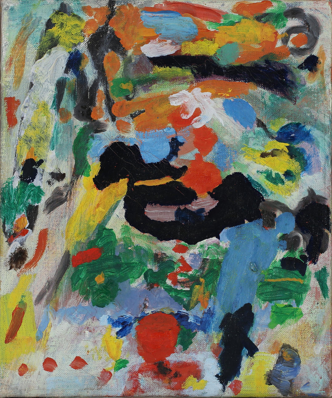 PER JONASSON. Komposition, Öl auf Leinwand, verso signiert.