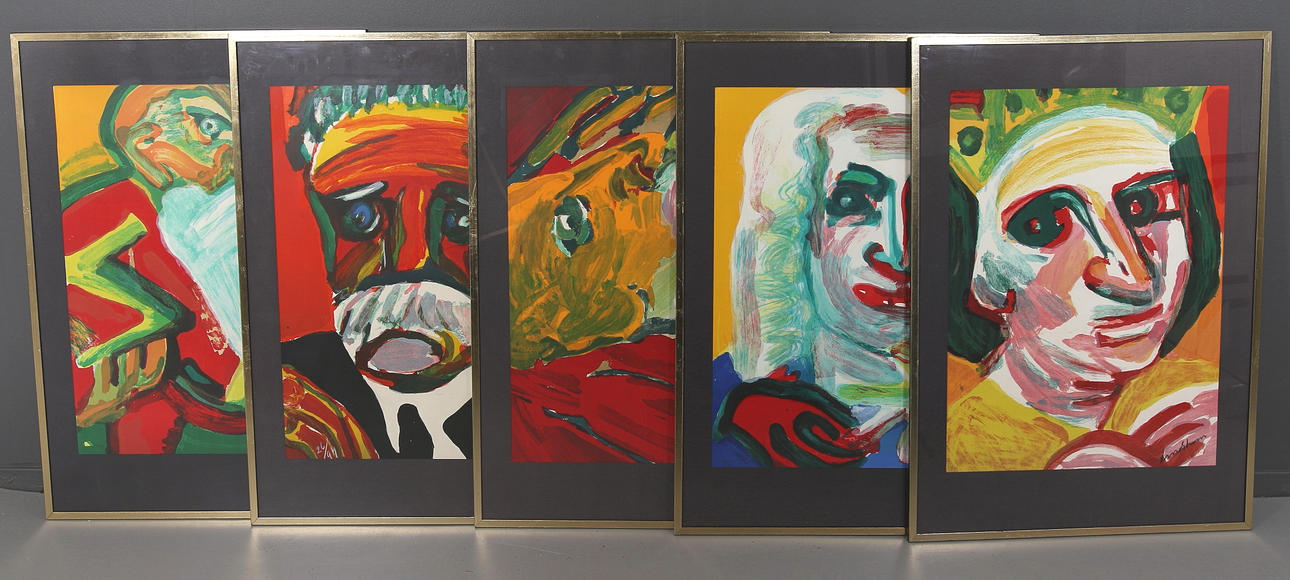 BENGT LINDSTRÖM. Litografier, 5 st, ur mappen Svenska män och kvinnor andra delen, 1979.