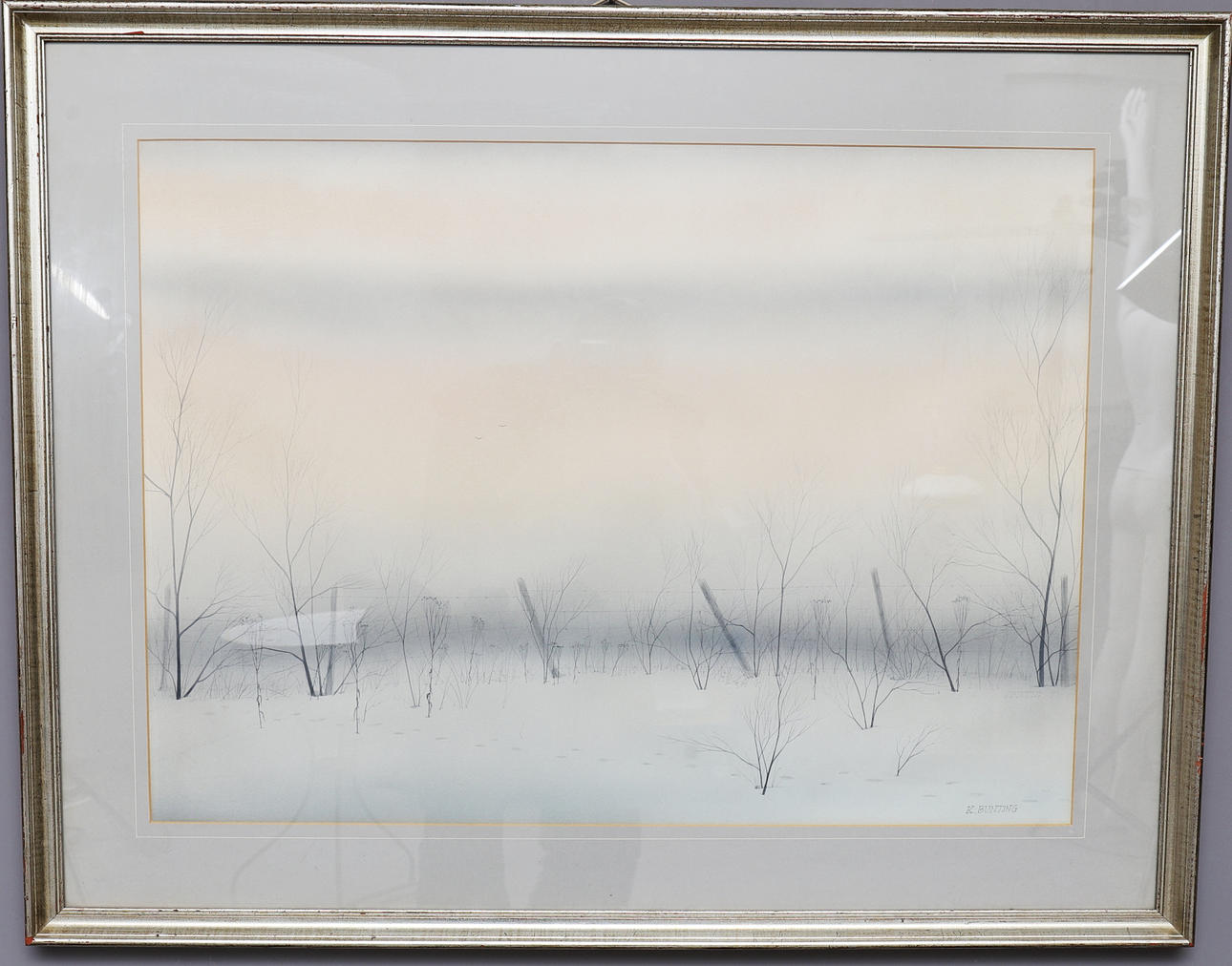 KATHRYN BUNTING. watercolour, ''silent tracks'', signed, dated -78.