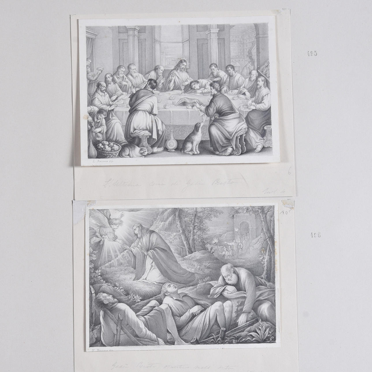 OIDENTIFIERAD KONSTNÄR. Teckningar, 2-stycken, samramade.