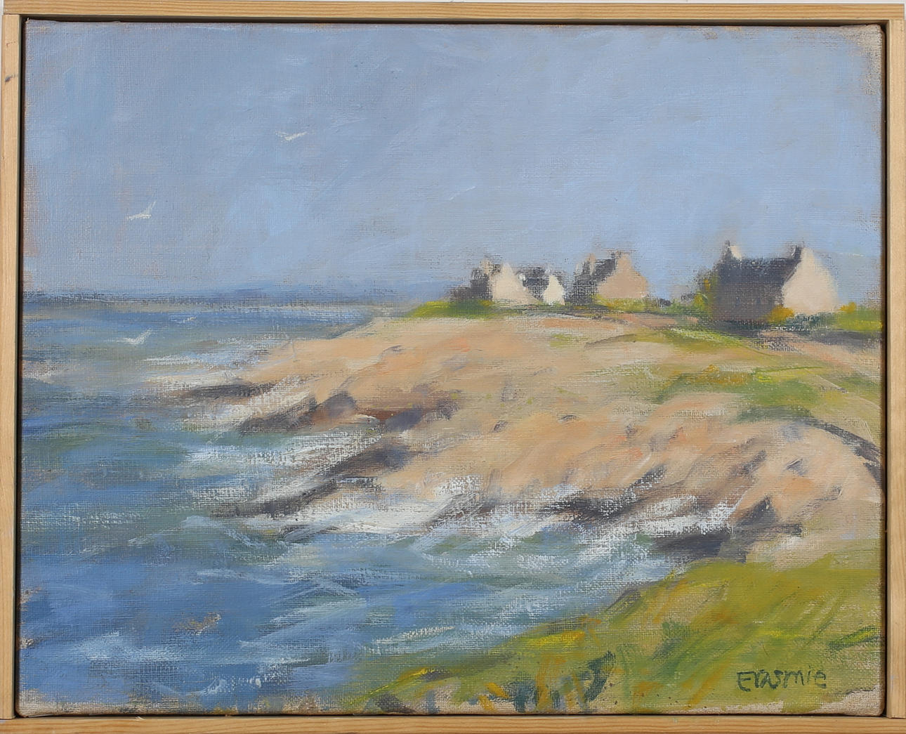 TORSTEN ERASMIE. Gård vid havet, Bretagne. Olja på duk. Signerad Erasmie.