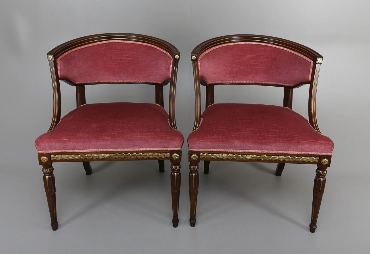 BALJFÅTÖLJER, 1 par, Gustaviansk stil, 1900-tal.