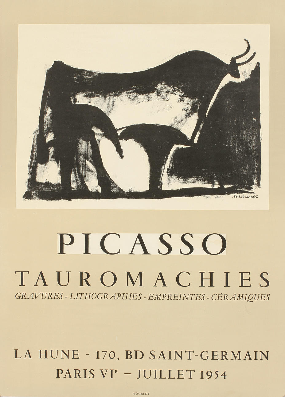 UTSTÄLLNINGSAFFISCH, Picasso "Tauromachies", Mourlot.