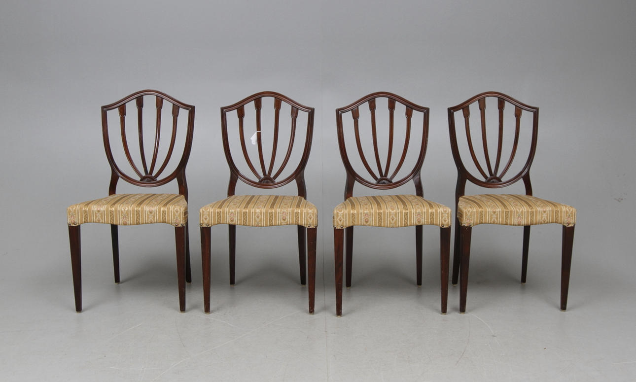 STOLAR 4 st, engelsk stil, 1900-talets mitt.